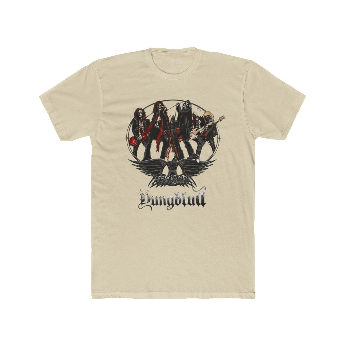 Aerosmith & YUNGBLUD - One More Time Illustrated Skeleton T Shirt - alternate angle 4, merchandise